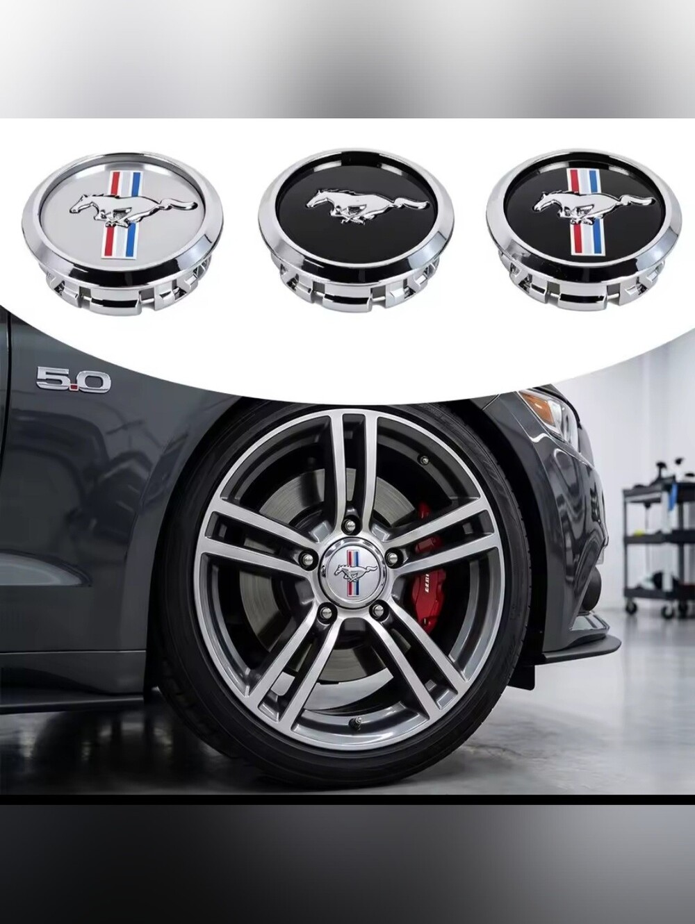 New Mustang 68mm Horse Badge Wheel Center Caps Rim Caps Hub Caps 2.68"